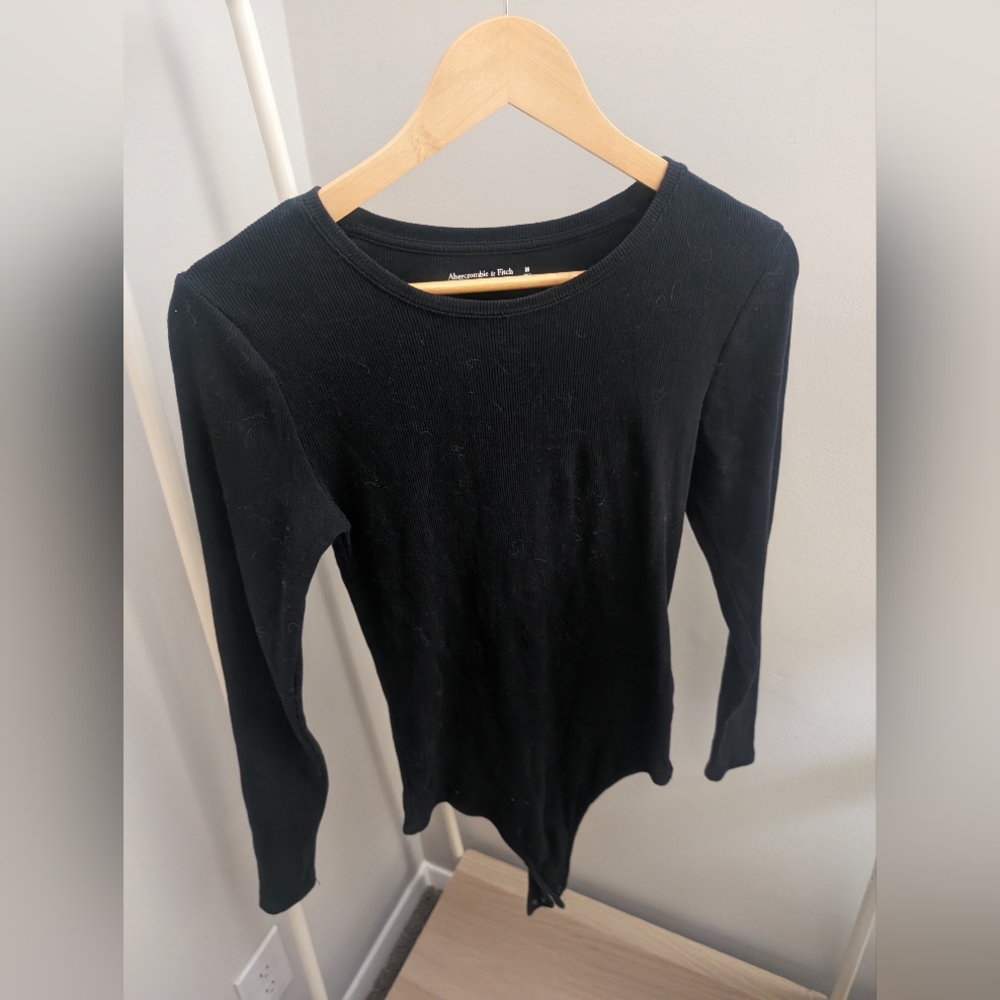 Abercrombie Ribbed Long Sleeve Bodysuit